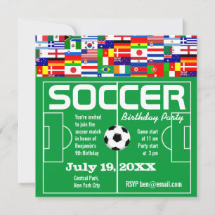 Soccer Birthday Theme Party Invitation