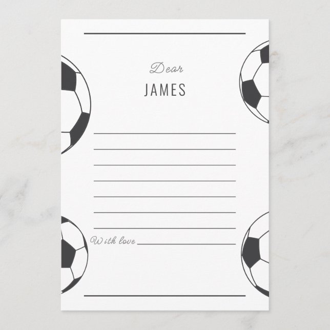 Soccer Birthday Time Capsule Letters Card (Front)