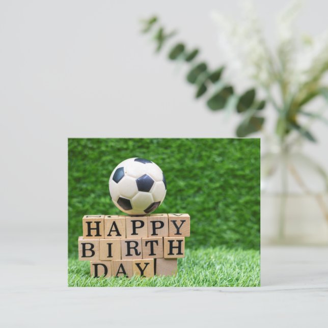 Soccer Birthday with ball and Happy Birthday  (Standing Front)
