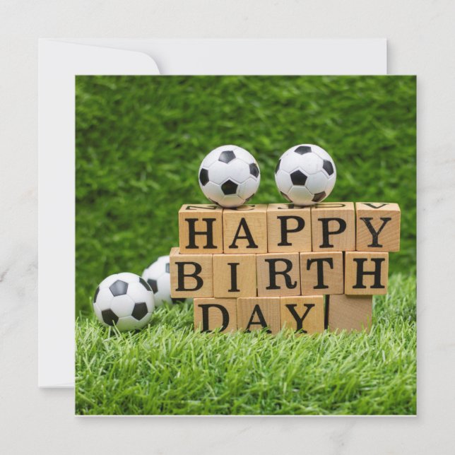 Soccer Birthday with ball and Happy Birthday word (Front)