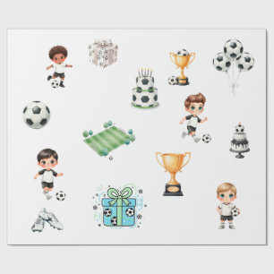 Soccer Birthday Wrapping Paper Boy