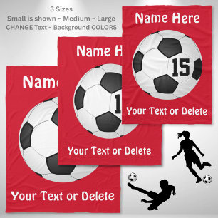 Soccer Blanket with NAME, NUMBER and TEXT
