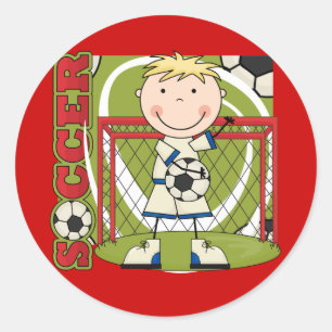 SOCCER - Blonde Boy Goalie Tshirts and Gifts Classic Round Sticker