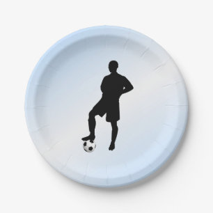Soccer Blue / Sports Design Paper Plate