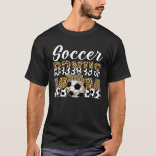 Soccer Bonus Mum Game Day Women Leopard Mothers Da T-Shirt