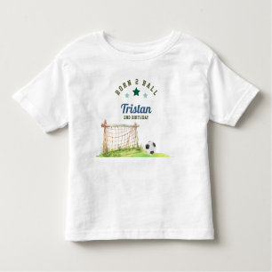 Soccer “Born Two Ball” Second Birthday Toddler T-Shirt