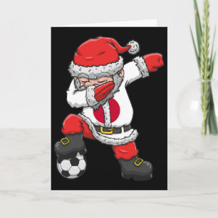 Soccer Boy Dabbing Santa Christmas Japan Footll So Card