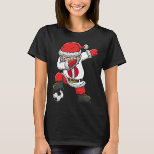 Soccer Boy Dabbing Santa Christmas Japan Footll So T-Shirt