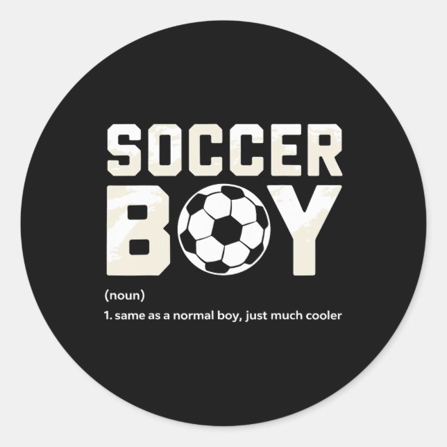 Soccer Boy Definition  Classic Round Sticker (Front)