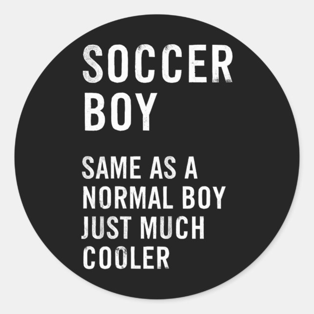 Soccer Boy Definition Funny  Classic Round Sticker (Front)