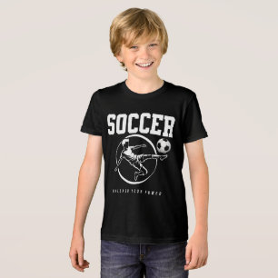 Soccer Boy Kick Silhouette Sports Tri-Blend Shirt