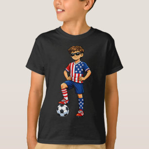Soccer Boy Player Usa Lover America Fan American F T-Shirt