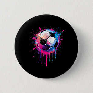 Soccer Boys Girls Awesome Colourful Soccer Drip So 6 Cm Round Badge