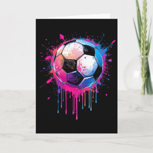 Soccer Boys Girls Awesome Colourful Soccer Drip So Card