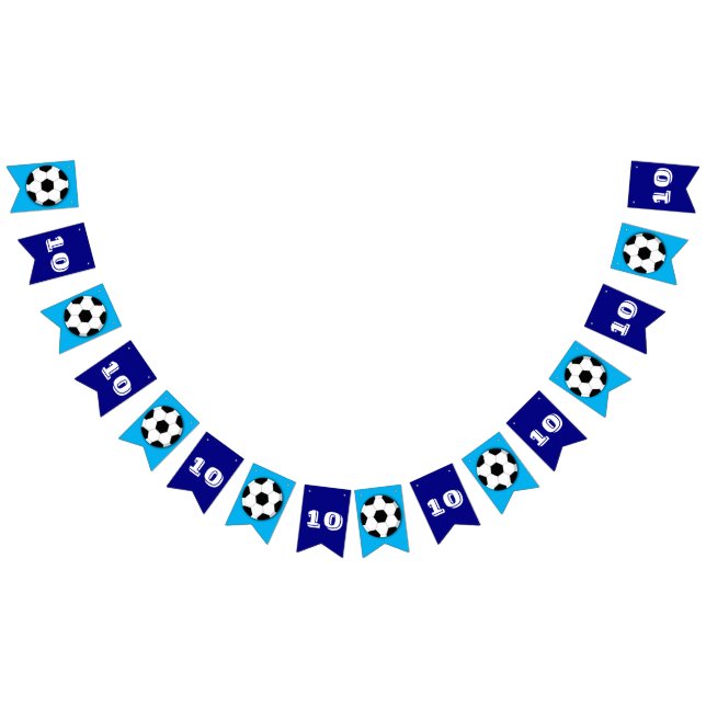 Soccer boys navy blue birthday | CUSTOM AGE Bunting (All)