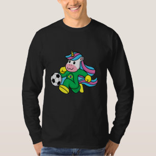 Soccer Brazil flag with Unicorn for kid Girls and T-Shirt