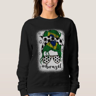 Soccer Brazil Football Fans Brazilian Girl Mom Mes Sweatshirt