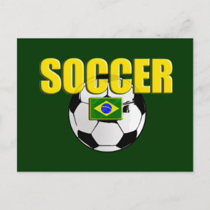 Soccer brazil logo soccer ball gift flag postcard