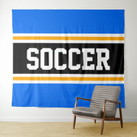 SOCCER Bright Blue Orange Black Racing Stripes