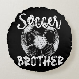Soccer Brother Men Family Matching Team Player Soc Round Cushion