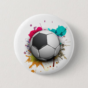 Soccer Burst 6 Cm Round Badge