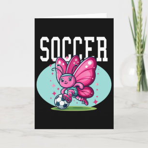 Soccer Butterfly Playing Soccer Card