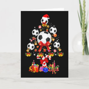 Soccer Byll Christmas Tree Noel Costume Card