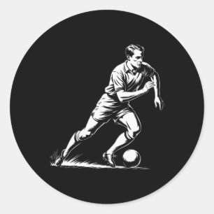 Soccer Byll In Motion Pixel Art Design  Classic Round Sticker