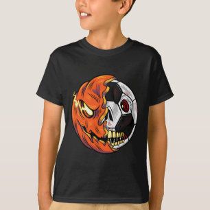 Soccer Byll Pumpkin Skull Halloween Soccer Player T-Shirt