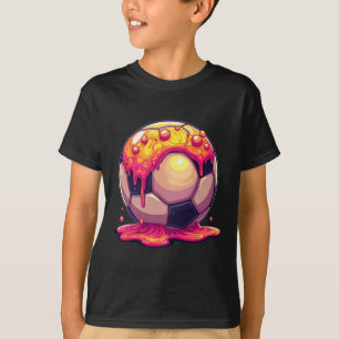 Soccer Byll Red Cream Drip Youth Drip Soccer For G T-Shirt