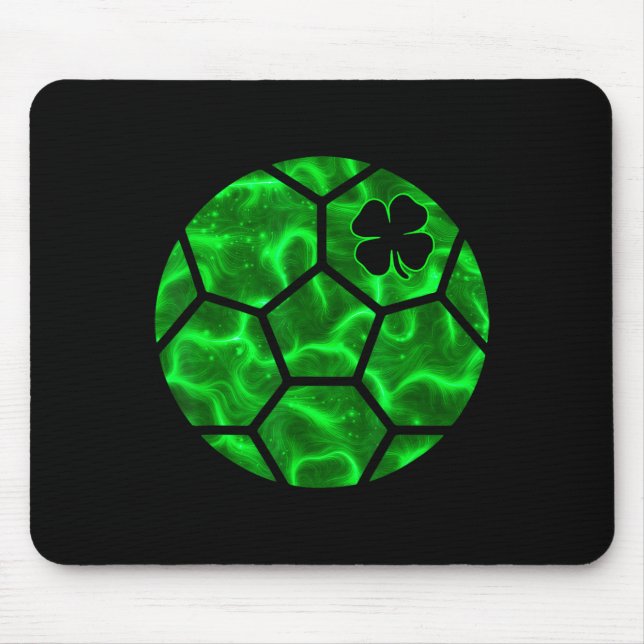 Soccer Byll Shamrock Lucky Clover Irish St Patrick Mouse Pad (Front)