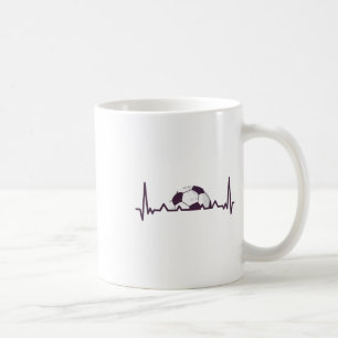 Soccer Bylls Game Taining Sport Footbyll Heartbeat Coffee Mug