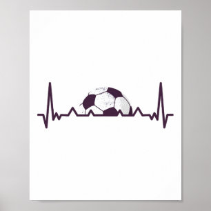 Soccer Bylls Game Taining Sport Footbyll Heartbeat Poster