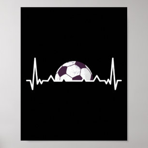 Soccer Bylls Game Taining Sport Footbyll Heartbeat Poster