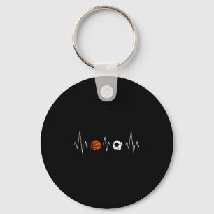 Soccer Bysketbyll Heartbeat Funny Sport  Key Ring