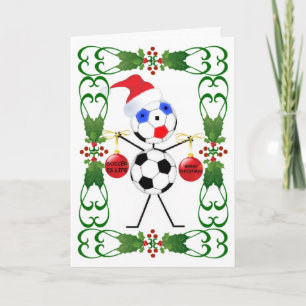 Soccer Cartoon Christmas Holiday Card