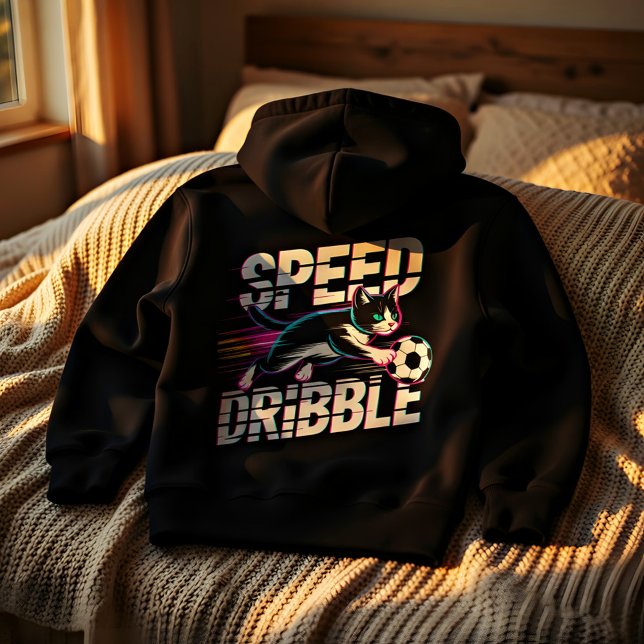 Soccer Cat Art for Women Gamers & Cat Lovers Hoodie (Creator Uploaded)