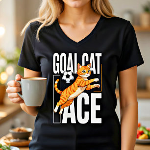 Soccer Cat Cute Gift T-Shirt