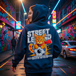 Soccer Cat Gift Cute Street Legend Hoodie