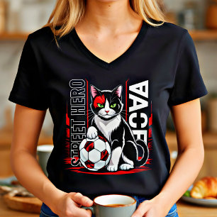 Soccer Cat Street Hero Cool Graphic Gift for Athle T-Shirt