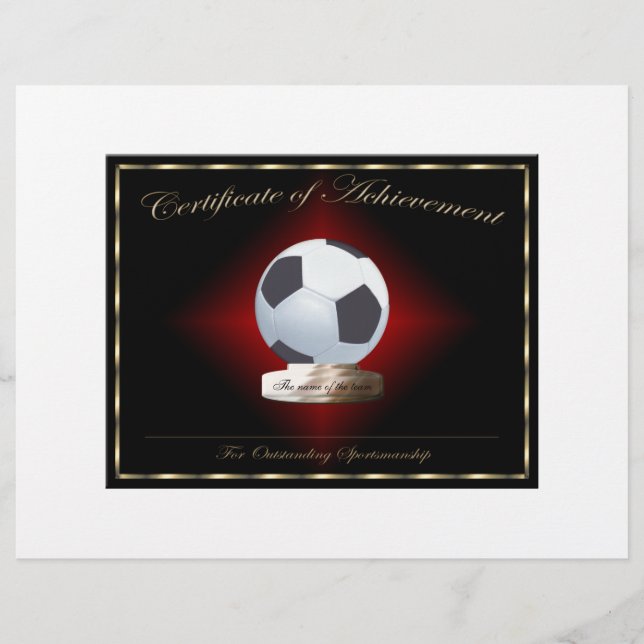 Soccer Certificate of Achievement Flyer (Front)