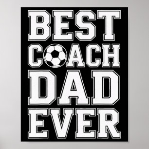 Soccer Champion Best Coach Dad Ever Athletic Mento Poster