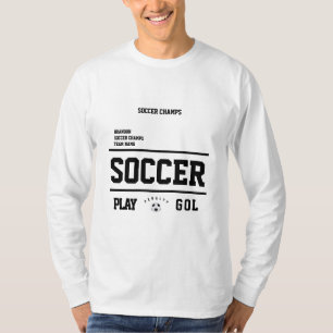 soccer CHAMPS BLACK white personalized player gol T-Shirt