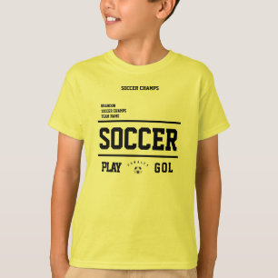 Soccer champs personalized player team kids yellow T-Shirt