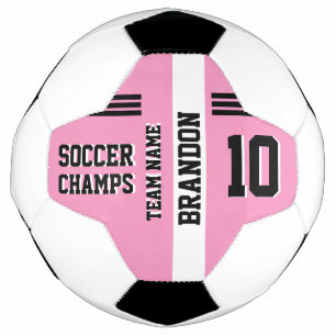 soccer champs pink base personalised sport player ball