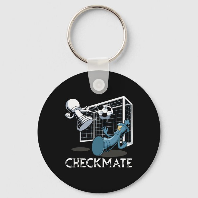 Soccer Checkmate Chess  Key Ring (Front)