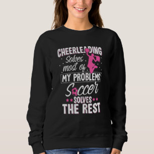 Soccer Cheer Graphic Women Girls Cheerleader 2 Sweatshirt