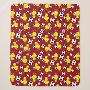 Soccer Chick Pattern Sherpa Blanket