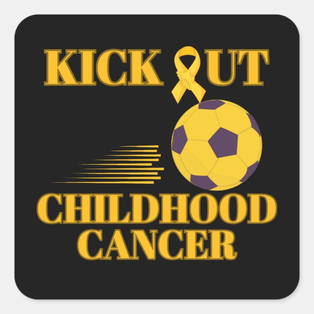 Soccer Childhood cancer Awareness Kick it out Square Sticker (Front)