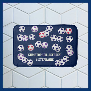 Soccer Choose Your Colour Personalised Multi Bath Mat